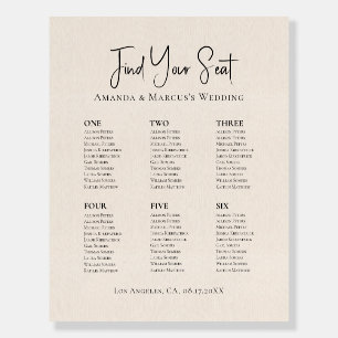 Seating Chart Light Beige Linen Foam Board