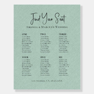 Seating Chart Light Green Linen Foam Board