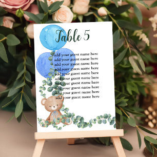 Seating Chart Oh Boy We Can Bearly Wait  Table Number