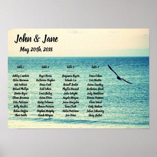 Seating Chart Poster _ Seagull Design