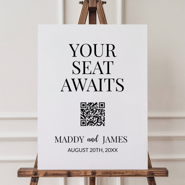 Seating chart sign with QR code (Creator Uploaded)