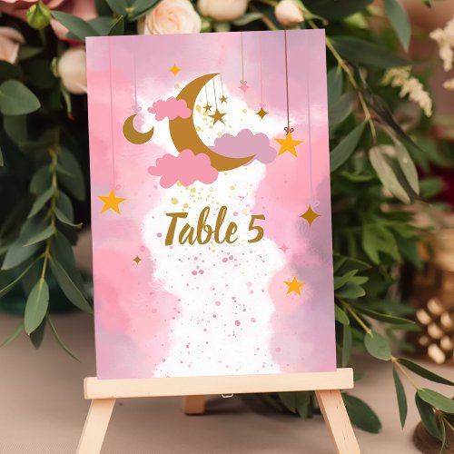 Seating Chart Twinkle Twinkle Little Star Pink Table Number