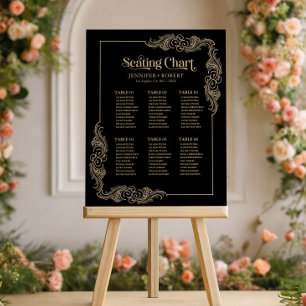 Seating Chart Vintage Gold Frame Foam Board