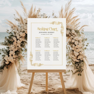 Seating Chart Vintage Gold Frame Foam Board