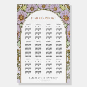 Seating Chart Vintage Wedding Art Nouveau Foam Boa Board