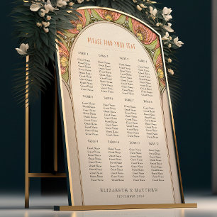 Seating Chart Vintage Wedding Art Nouveau Foam Boa Board