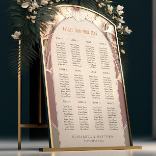 Seating Chart Vintage Wedding Art Nouveau Foam Boa Foam Board