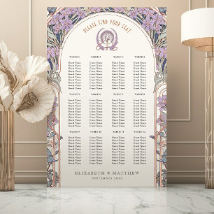 Seating Chart Vintage Wedding Art Nouveau Foam Board