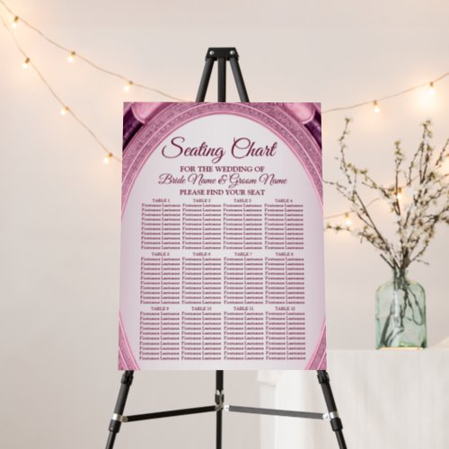 Seating Chart Wedding Party Dusty Rose Blush Pink Foam Board