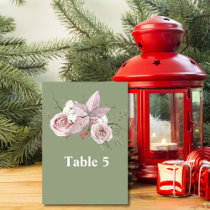 Seating Chart Winter baby in bloom pink poinsettia Table Number