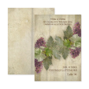 Seating Place Cards Elegant Rustic Vineyard Winery