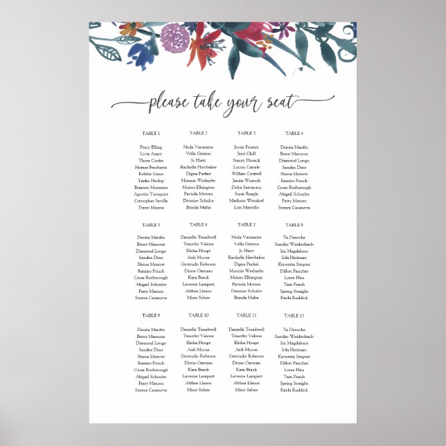 Seating Plan chart template (Front)