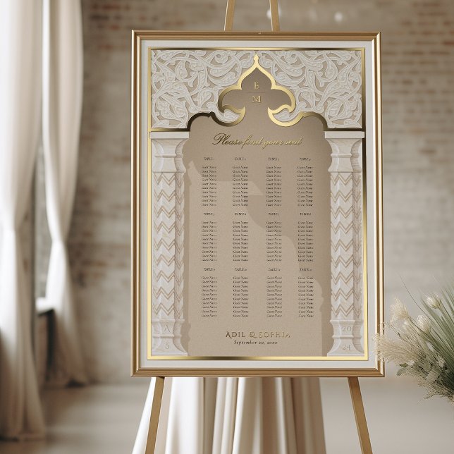 Seating Plan for Islamic Nikah Wedding Foil Prints (Creator Uploaded)