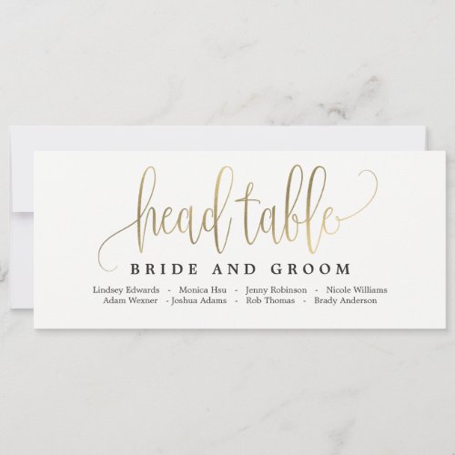 Seating Plan Head Table Card _ Lovely Calligraphy