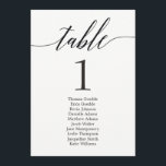 Seating Plan Individual Table Card Modern Script<br><div class="desc">Plan a stylish celebration with this modern invitation that your guests will adore. 
Design by © berryberrysweet . Printable digital files are available! Visit our website at www.berryberrysweet.com for more details!</div>