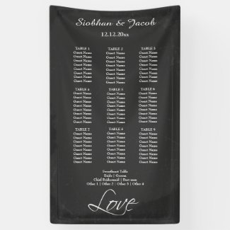 Seating Plan Personalized Faux Chalkboard Wedding Banner