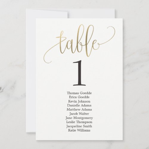 Seating Plan Table Card Lovely Calligraphy