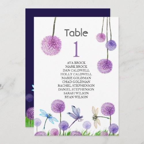 Seating Plan Table Card Lovely Calligraphy