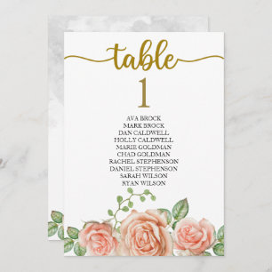 Seating Plan Table Card Lovely Calligraphy