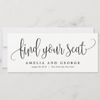 Find your Seat Wedding Seating Chart Title Card