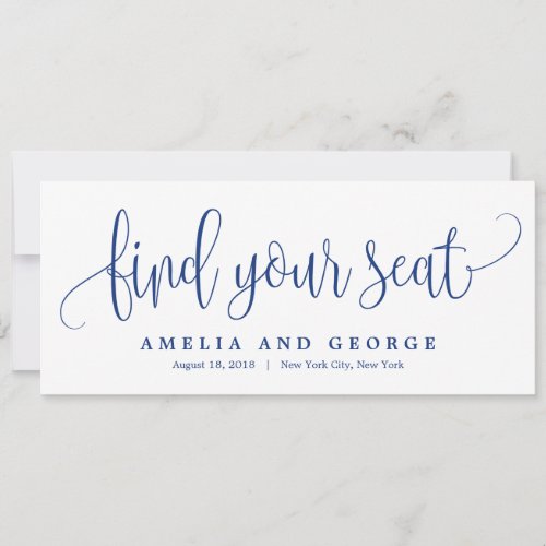 Seating Plan Title Card _ Lovely Calligraphy Navy