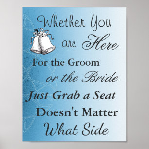 Seating Poster for Wedding, Blue Mandala Elegant