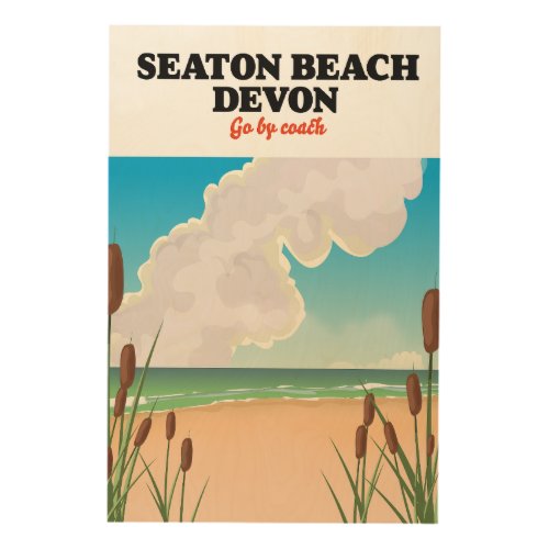 Seaton Beach Dorset travel poster