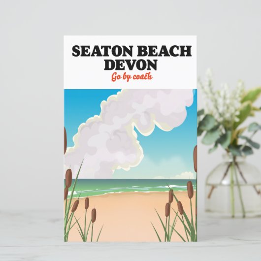 Seaton Beach Dorset travel poster Canvas Print (Standing Front)
