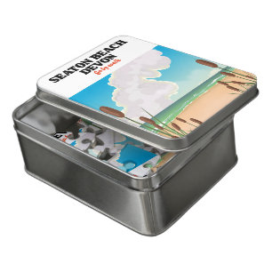 Seaton Beach Dorset travel poster Jigsaw Puzzle