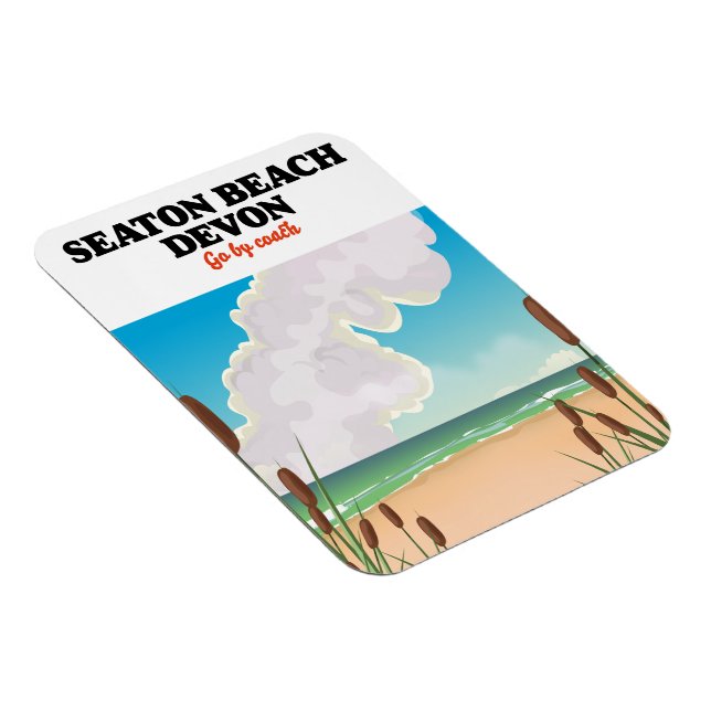 Seaton Beach Dorset travel poster Magnet (Right Side)