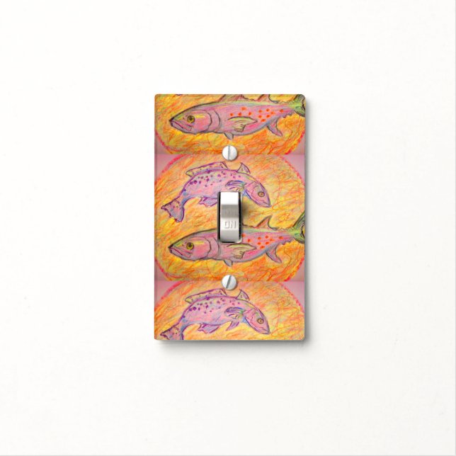 seatrout and spanish mackerel design light switch cover (In Situ)