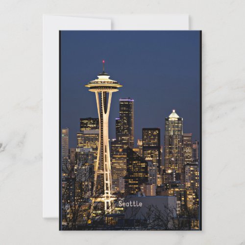 Seattle at Night Card