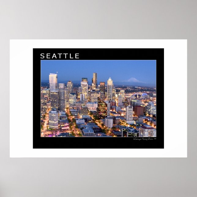 Seattle at Night Poster (Front)