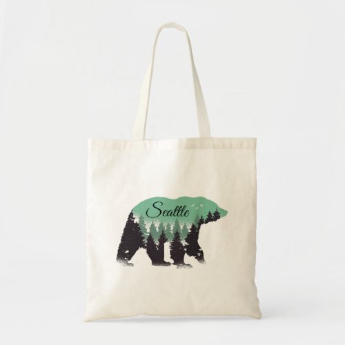 Seattle Bear Forest Tote Bag