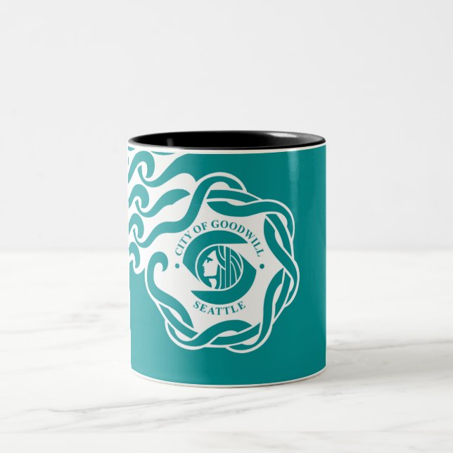 Seattle city flag Two-Tone coffee mug (Center)