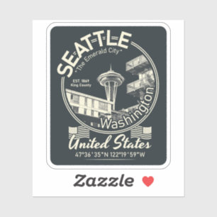 SEATTLE CITY ICON - WASHINGTON VINTAGE STICKER