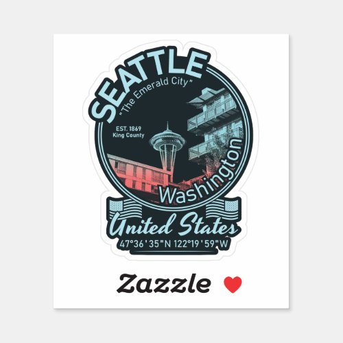 SEATTLE CITY ICON _ WASHINGTON VINTAGE STICKER