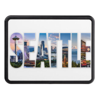 Seattle City Skyline Iconic Seattle Landmarks Hitch Cover