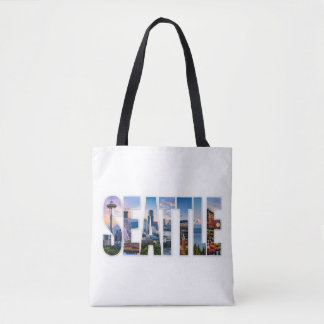 Seattle City Skyline Iconic Seattle Landmarks Tote Bag