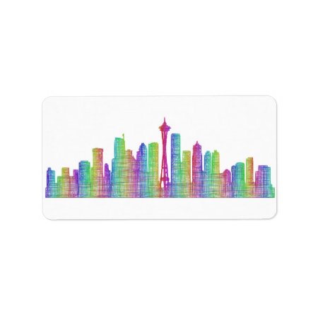 Seattle City Skyline Label