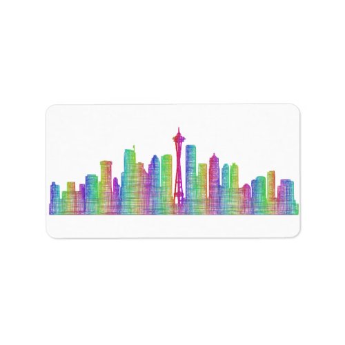 Seattle city skyline label