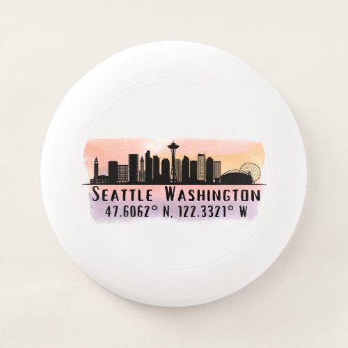 Seattle City Skyline Latitude and Longitude  Wham_O Frisbee