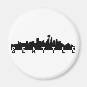 seattle city skyline silhouette black shape americ magnet