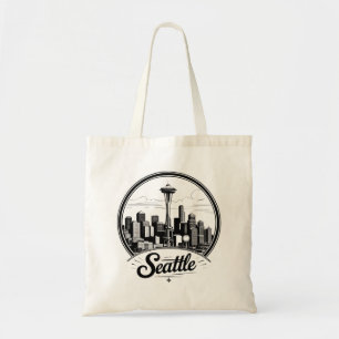 Seattle City Skyline Tote Bag