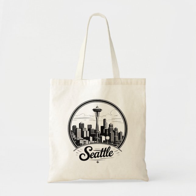 Seattle City Skyline Tote Bag (Front)