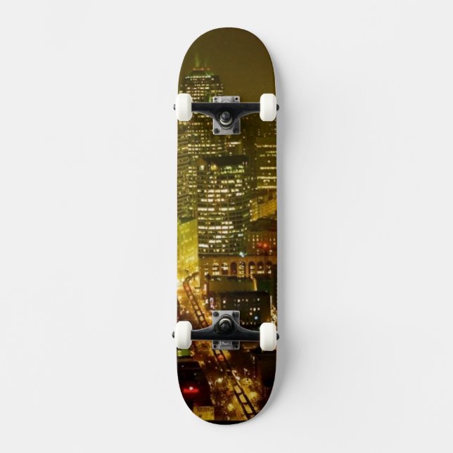 Seattle city view skateboard deck (Front)