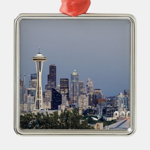 Seattle cityscape metal ornament