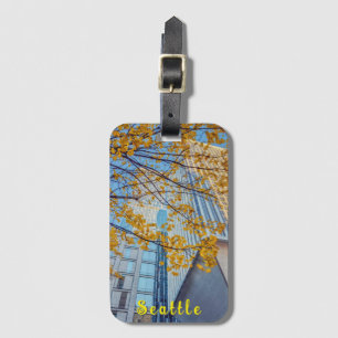Seattle Cityscape Vibrant Autumn Luggage Tag