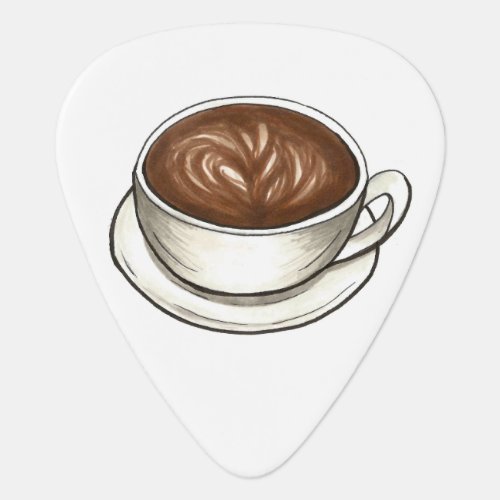 Seattle Coffee Cup Latte Print Foodie Guitar Pick