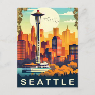 Seattle, Duwamish River, Cruising, Travel Postcard